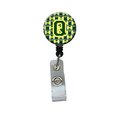 Carolines Treasures Letter Q Football Green and Yellow Retractable Badge Reel CJ1075-QBR